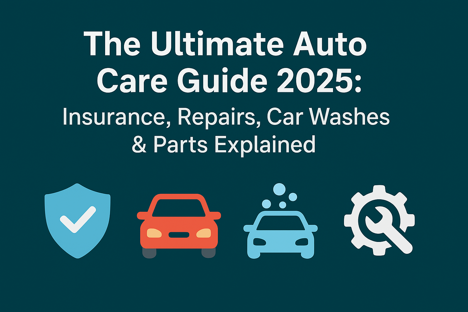 The Ultimate Auto Care Guide 2025 — car insurance, repairs, car wash, and parts illustrated